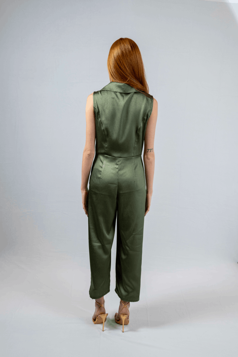 (Women's) Sleeveless Jumpsuit Olive